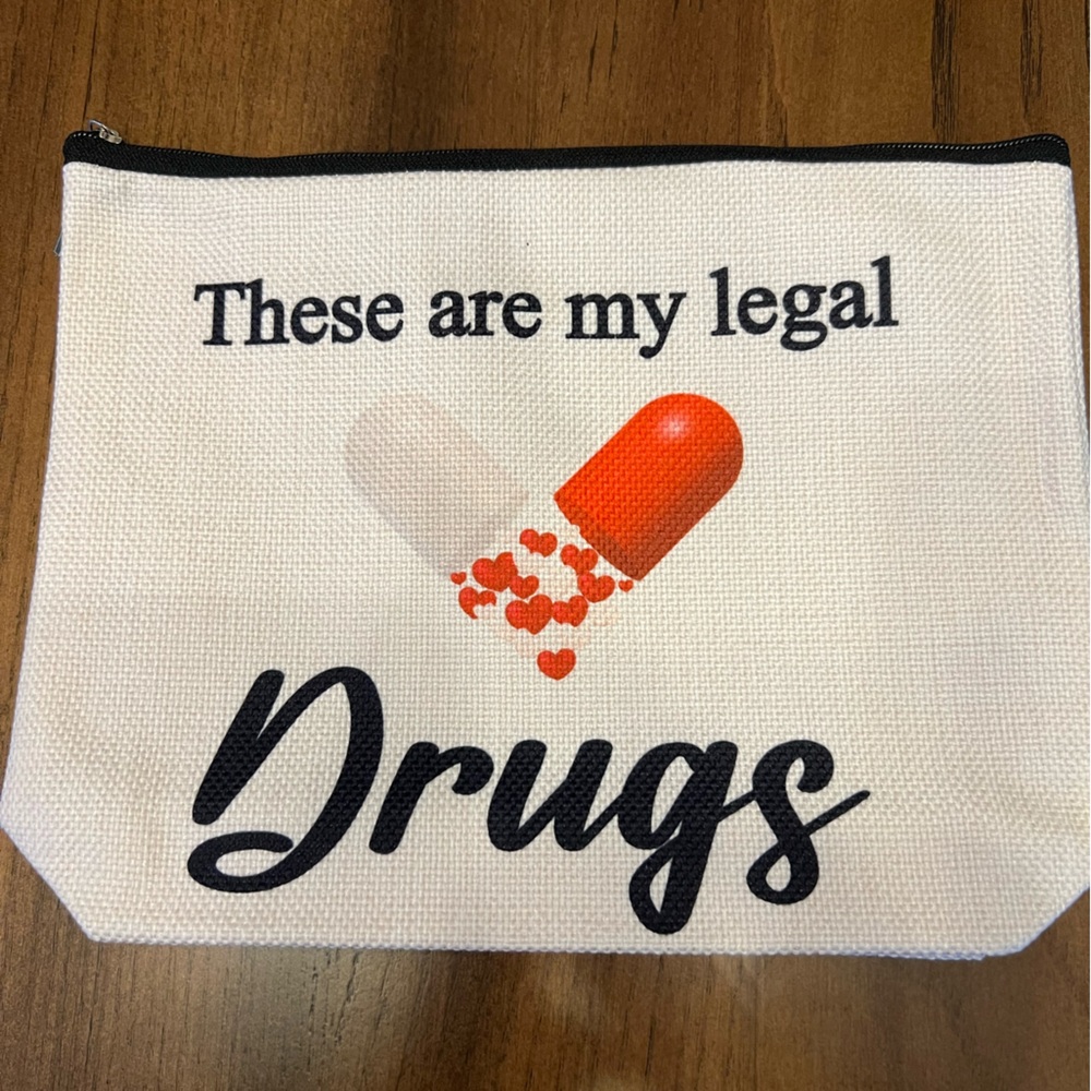 NWOT. CUTE 🥰 COSMETICS BAG OR
A BAG FOR LEGAL DRUGS OF COURSE!💊💊💊